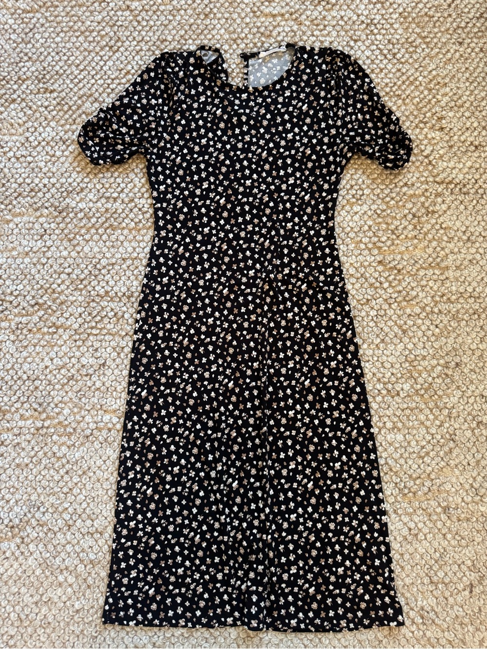 Black Floral Midi Dress